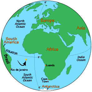 Ile de l'Ascension carte monde